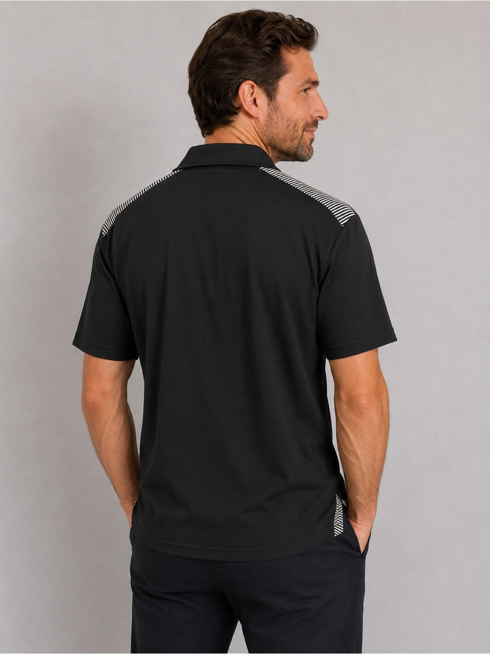 Men's Black & Gray Short-Sleeve Button Shirt - Picture 2 of 4